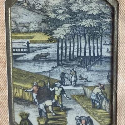 Framed Miniature Artwork And Coin By Hal Kramer Company Chicago