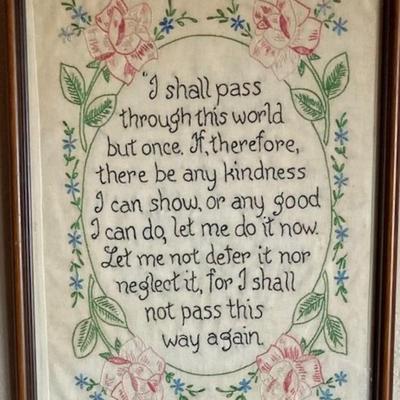 Vintage Framed Needlepoint