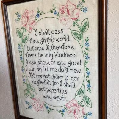 Vintage Framed Needlepoint