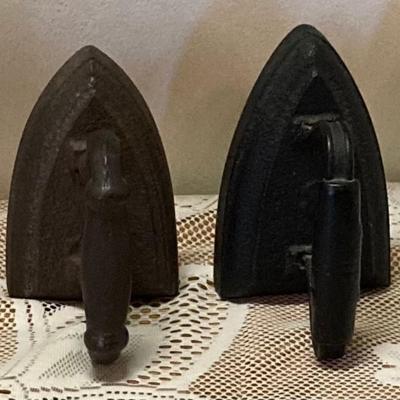 Two Antique Cast Iron Irons