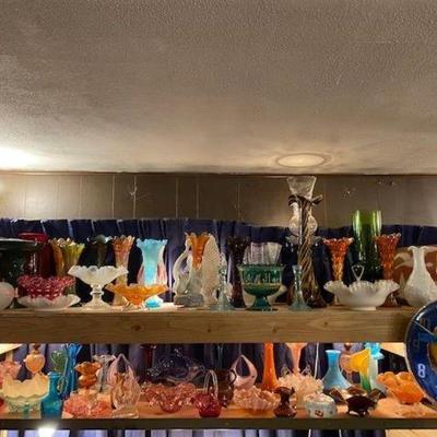 Vases: Carnival & Amethsy glass, Fenton, Art glass, Coin Dot, Murano, Case glass, Milk Glass etc 
GREAT for MOM's DAY 