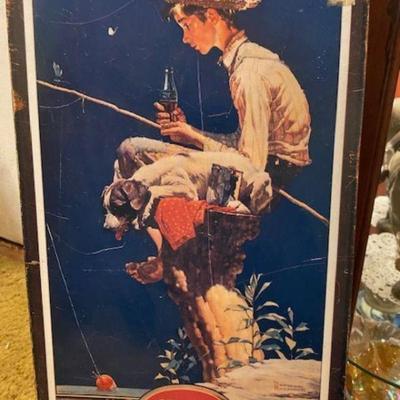 Vtg coca Cola metal sign