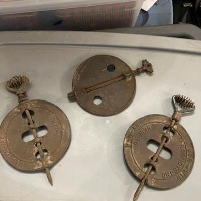 Antique Painted cast iron stove dampers