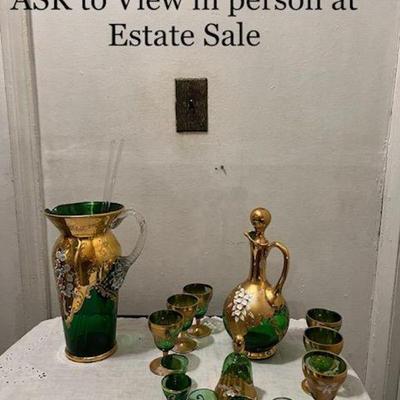 Bohemian Glass Decanter Set