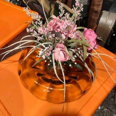 Flower Centerpiece FOR DISPLAY ONLY Many other Console Dishes in diff Colors Available to Create Your own
