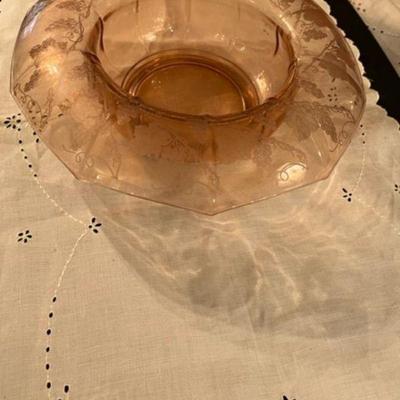 Amber Rolled Edge Console Dish for Flower Centerpiece or Food Display  WE have Frogs to buy with Console Bowls   Make your own Lovely...