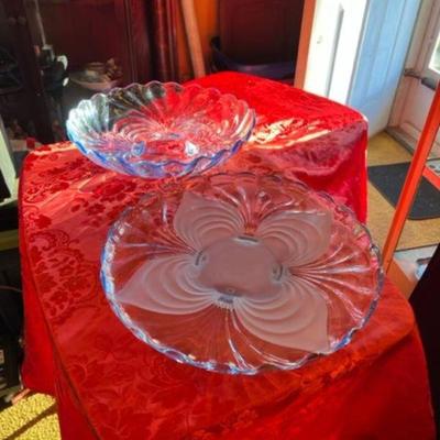 Cambridge Cabaret Bowl upturned edge and Platter 