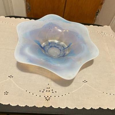 Turq. Blue Opalescent Art glass