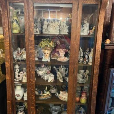 Lady Heads and Beautiful Bisque Colonial and Dresden figurines