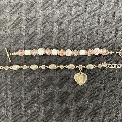 Breast cancer awareness bracelets lot of 2