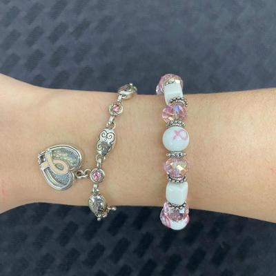 Breast cancer awareness bracelets lot of 2