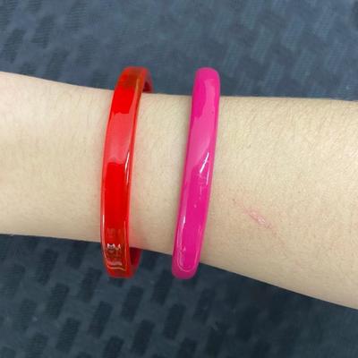 Pink and orange bracelets