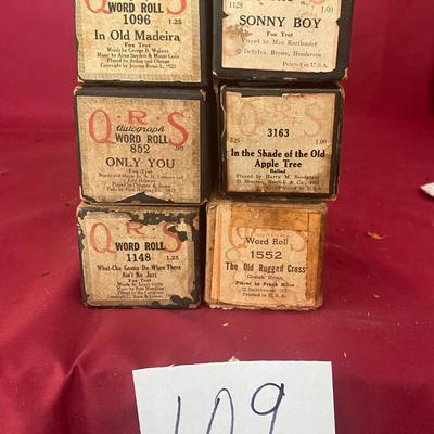 Vintage Word Rolls for Player Piano