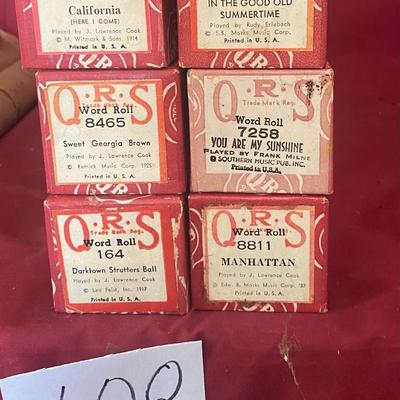 Vintage Word Rolls For Player Piano