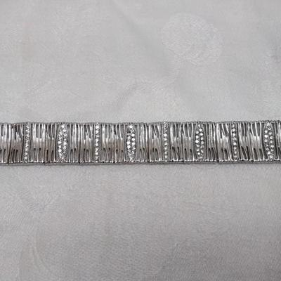 Vintage White Sapphire 925 7" Bracelet
