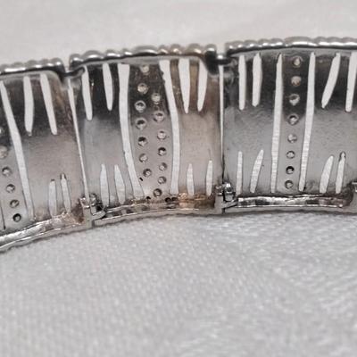 Vintage White Sapphire 925 7" Bracelet