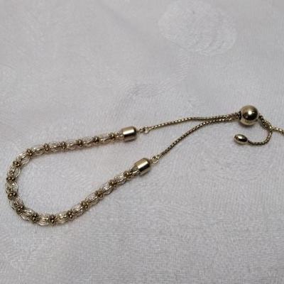 Italian CZ Gold Vermeil Adjustable Bracelet