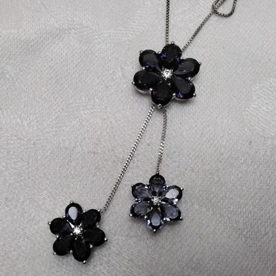 Special Made Vintage Amethyst 925 18" Necklace
