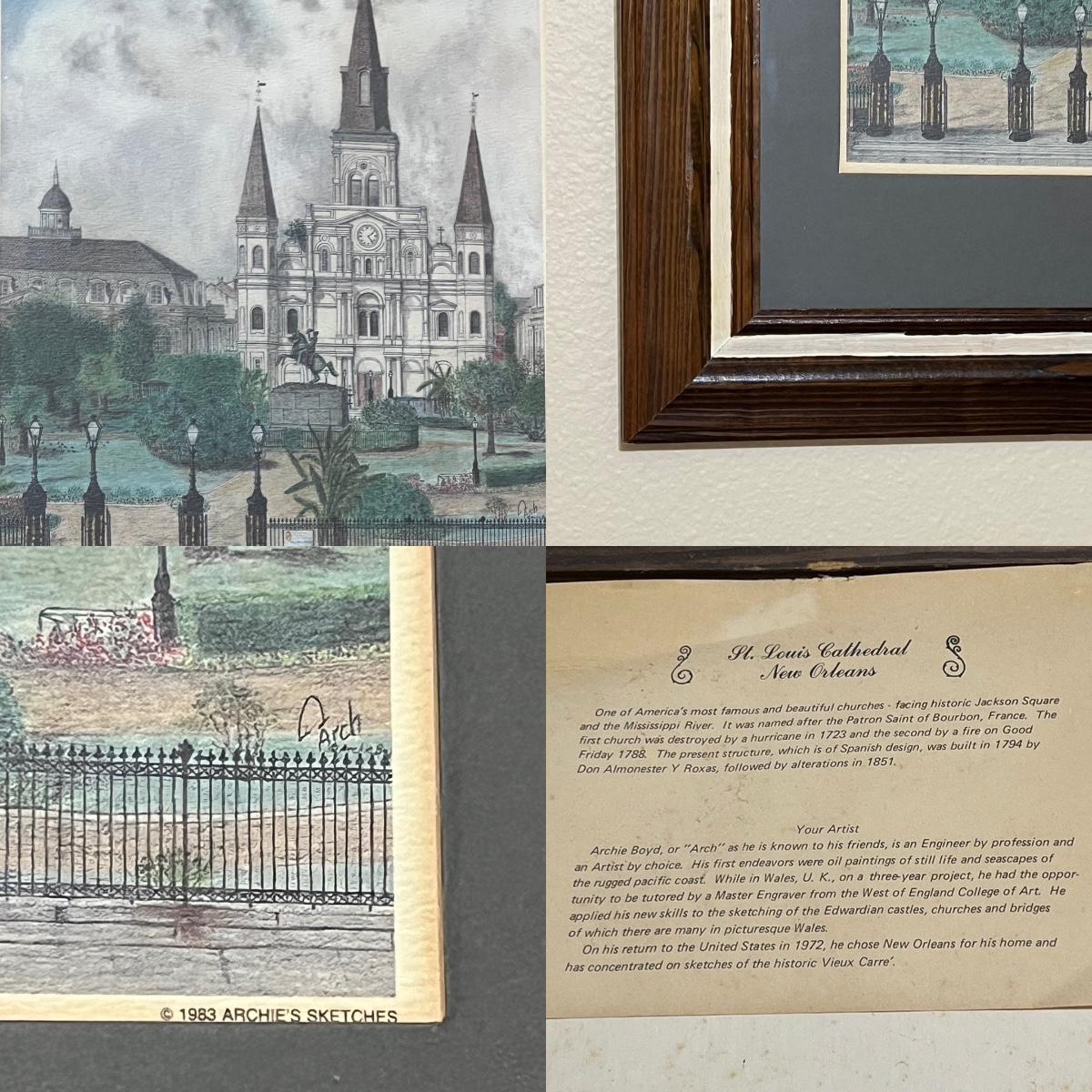ARCHIE BOYD “ARCH” ~ “Natchez” & “St Louis Cathedral” ~ Signed Prints ...