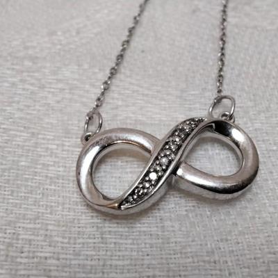Vintage Diamond Eternity Necklace MSCO 18" 925 Necklace
