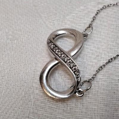 Vintage Diamond Eternity Necklace MSCO 18" 925 Necklace