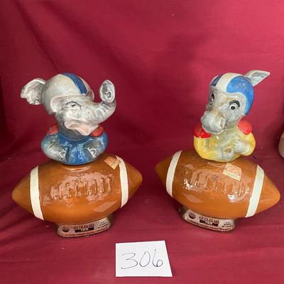 Vintage Beams Football Decanters