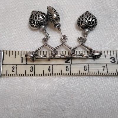 Vintage Cultured Pearl 925 Brooch