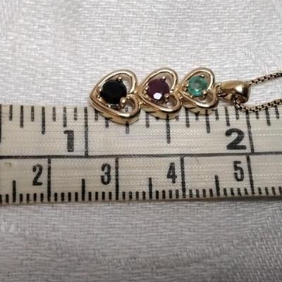 Ross Simons Emerald, Ruby, Sapphire 18" Gold Vermeil Necklace