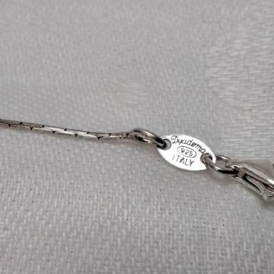 Sterling Dyadema Silver Copper Bead Snake Italian 925 16" Adjustable Necklace