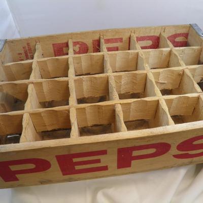 Vintage Wooden Pepsi Crate - Holds 24 Bottles 18.5"X11.25"