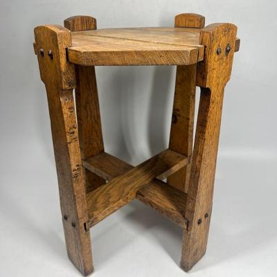 Small Vintage Wooden Rustic Stool Table Arts & Crafts style ...