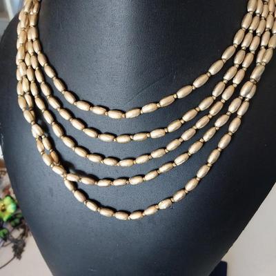 TRIFARI MATCHING NECKLACE AND BRACELET AND CLIP EARRINGS