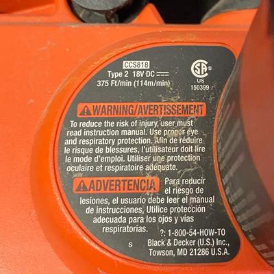 Black & Decker Battery Operated Chain Saw