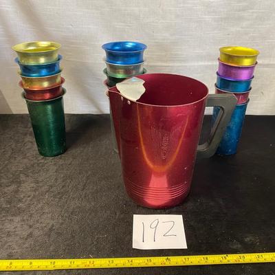 Vintage Regal Ware Aluminum Pitcher & Glasses