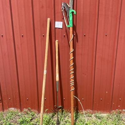 Hoe, Weed Wacker and Tree Saw