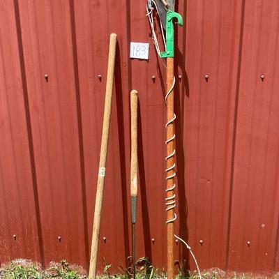Hoe, Weed Wacker and Tree Saw