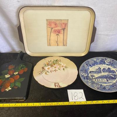 Vintage Italian Tray, Key Holder and Plates