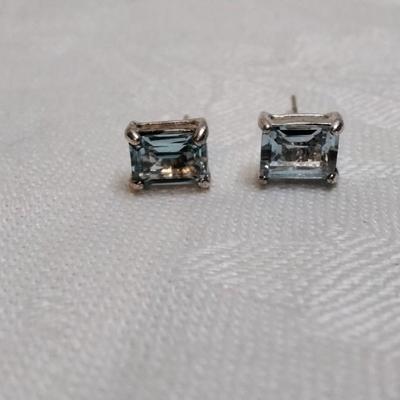 Handcrafted Aquamarine Orfevrerie Wiskemann 925 Earrings