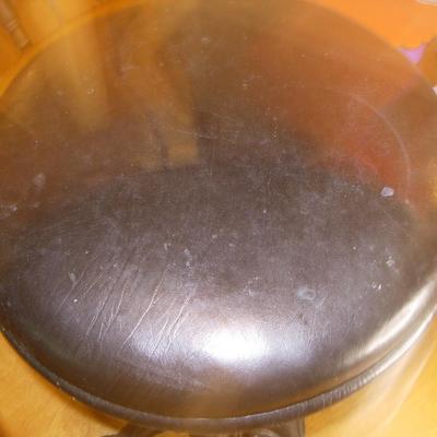 Antique Leather Top Stool