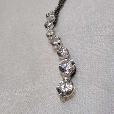 Handcrafted 7 Gem Graduated Goshenite Orfevrerie Wiskemann 18" 925 Necklace