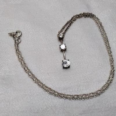 Handcrafted 3 Gem Graduated Goshenite Orfevrerie Wiskemann 18" 925 Necklace