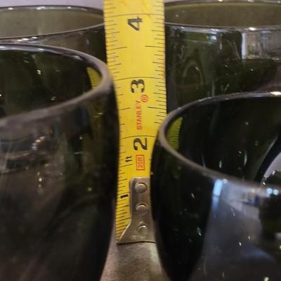 Vintage MCM Imperial Russell Wright Pinch Glasses Set 4 Chartreuse Green