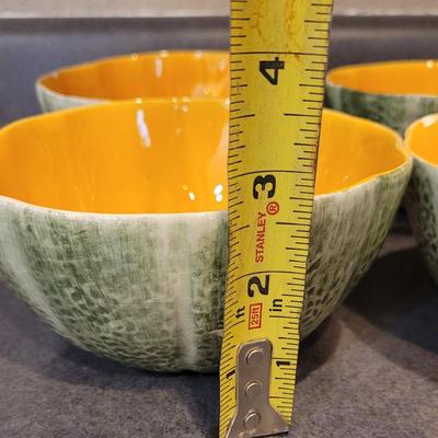(4) Ceramic Cantaloupe Bowls