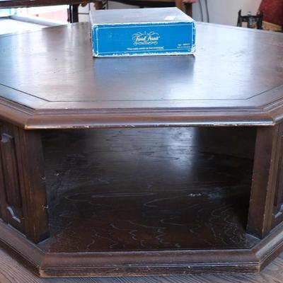 Octagonal wheeled Coffee Table