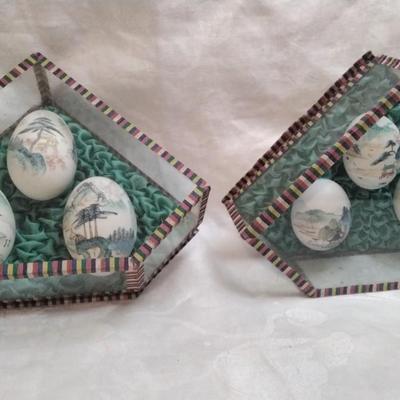 Vintage Chinese Hand Painted Eggs. Circa 1950â€™s