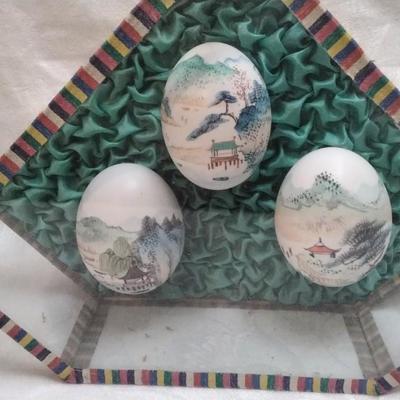 Vintage Chinese Hand Painted Eggs. Circa 1950â€™s