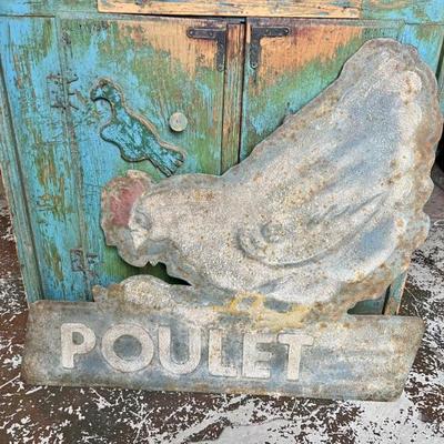 Metal French Chicken Sign