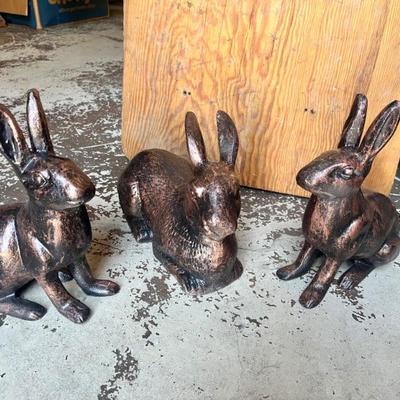 Cast Aluminum Bunnies
