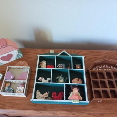 COUNTRY HOUSE SHADOWBOX FULL OF MINIATURES WITH BARN SHADOWBOX
