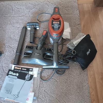 SHARK VACUUM CLEANER WITH ATTACHMENTS AND INSTRUCTIONS